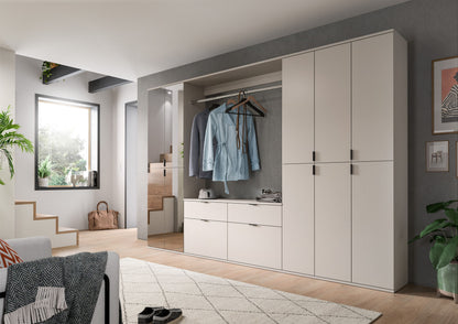 Garderoben- und Schuhschrank-Set mit Kleiderstange, offene Front mit Schuh- und Schubladenfach