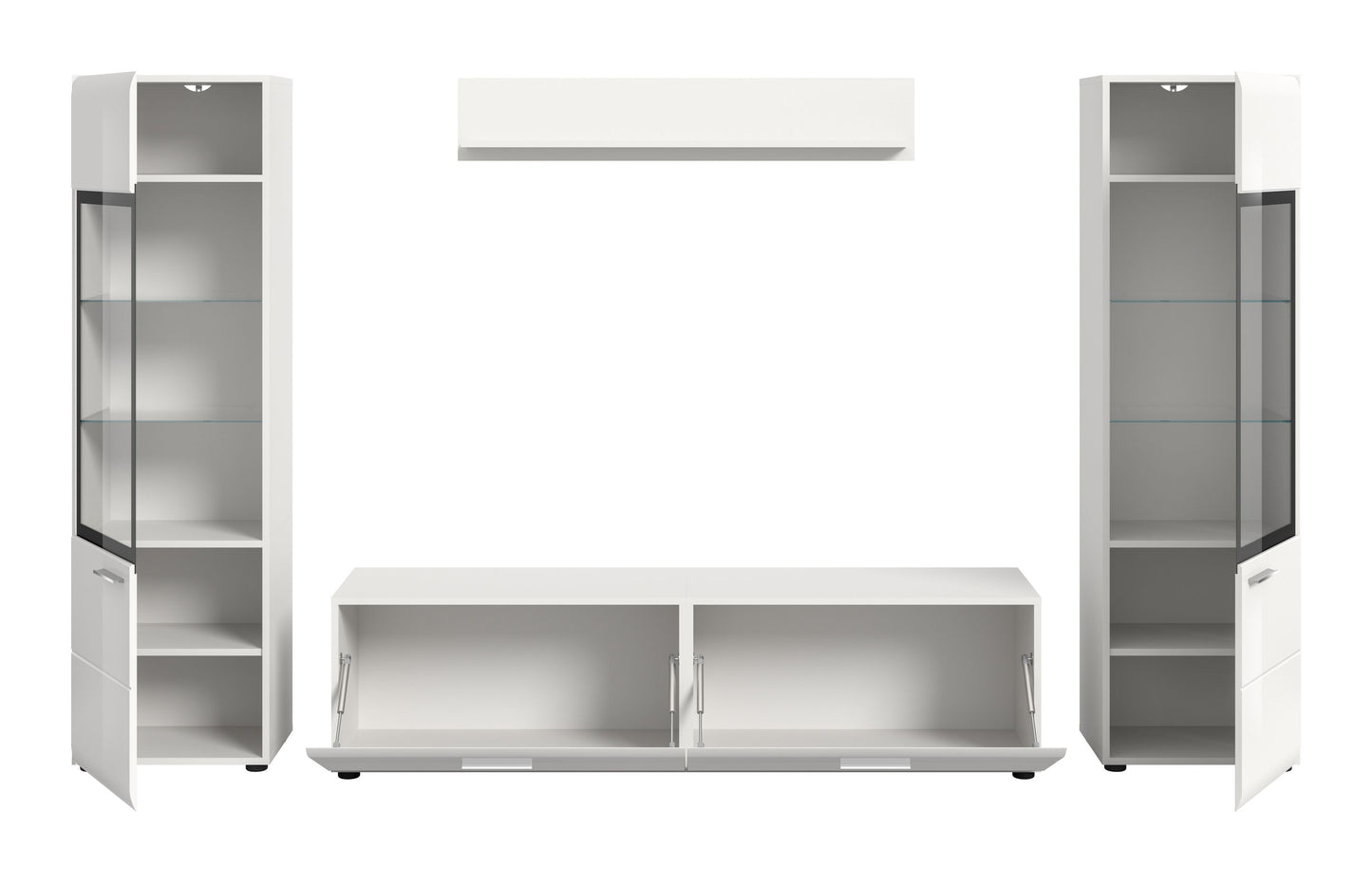 Homes & Jones Wohnwand 4-tlg., TV Möbel Anbauwand, TV bis 70 Zoll geeignet
