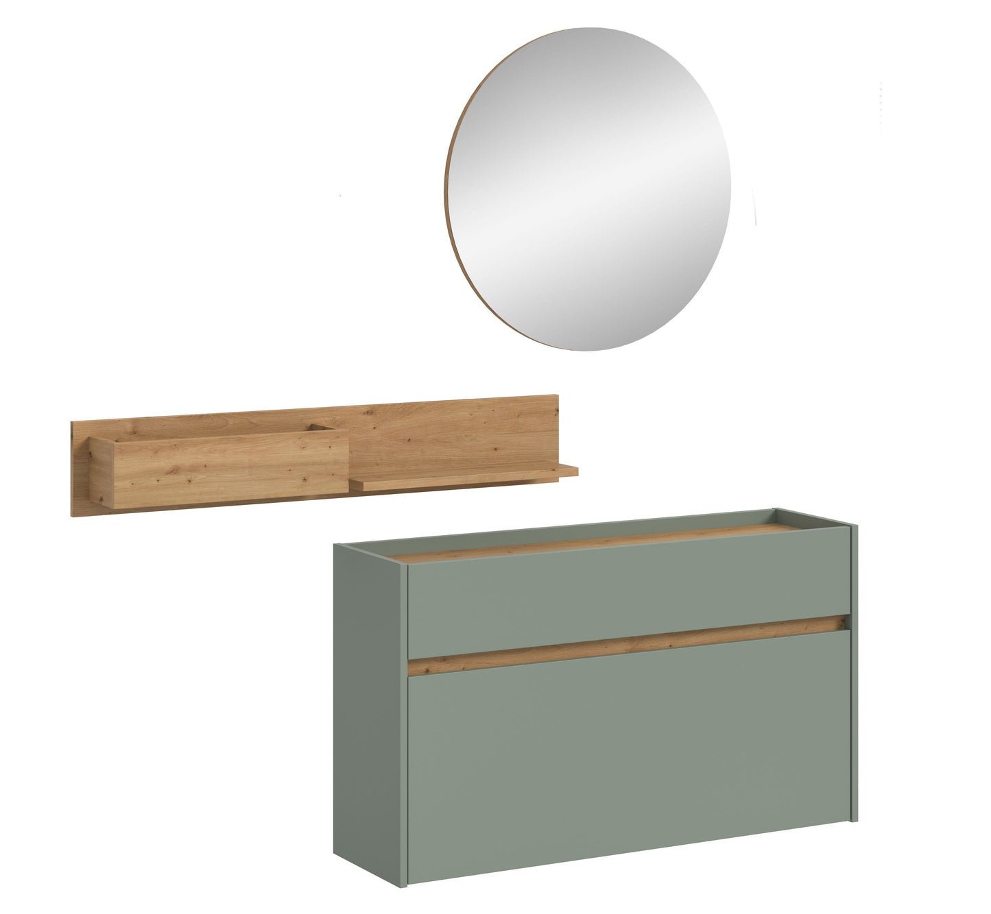 Ensemble de vestiaire DRIVE (L/H/P : env. 140/197/32 cm) en sauge/sauge