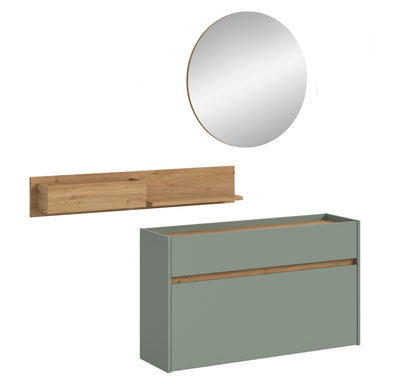 Ensemble de vestiaire DRIVE (L/H/P : env. 140/197/32 cm) en sauge/sauge