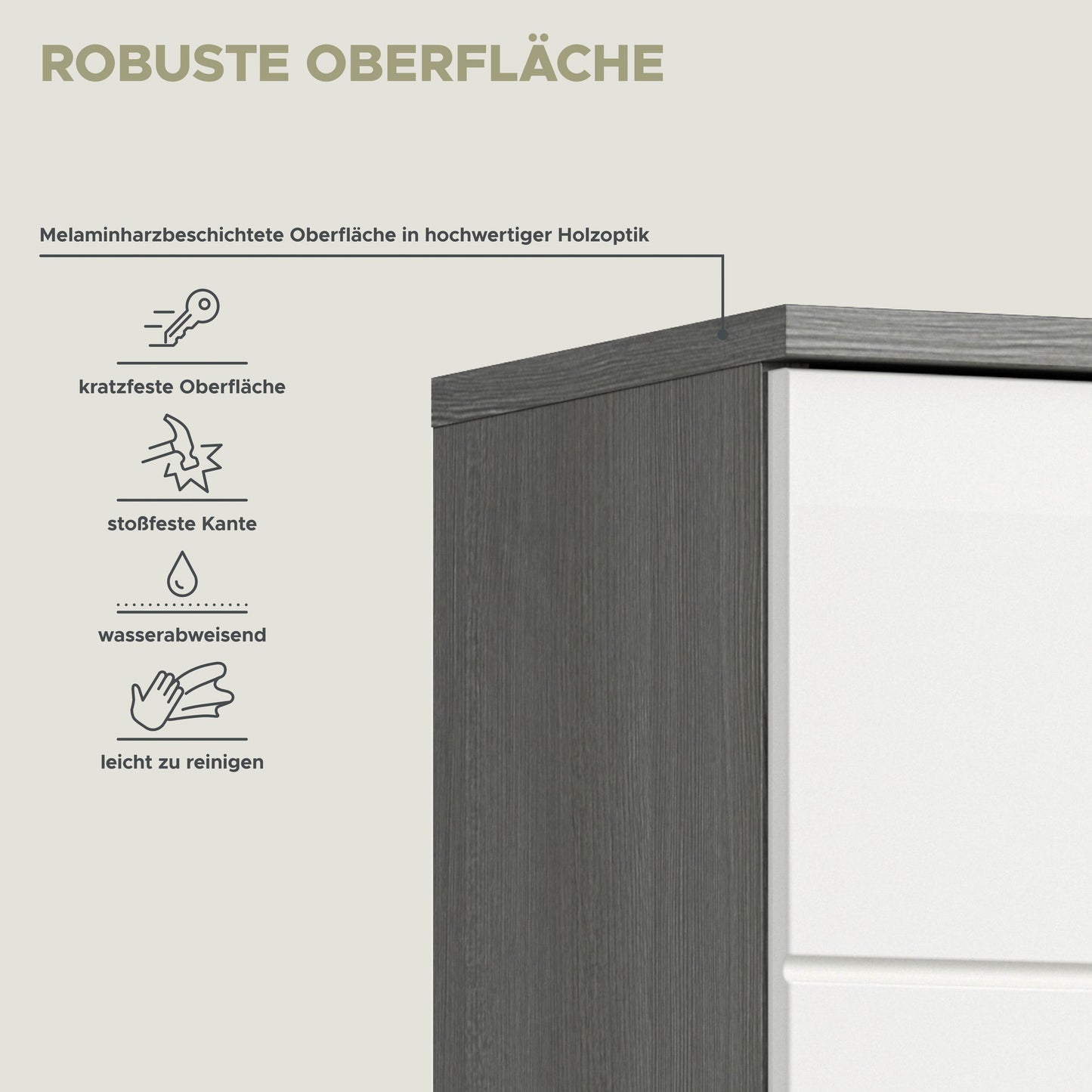 Blake Hochschrank (B/H/T: 90x191x31 cm) in Salbei und Artisan Eiche Nachbildung