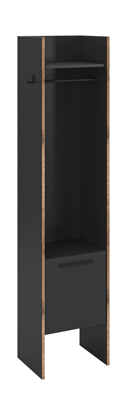 Meuble d'entrée BUENO (L/H/P : env. 42/189/37 cm) en gris basalte/gris basalte