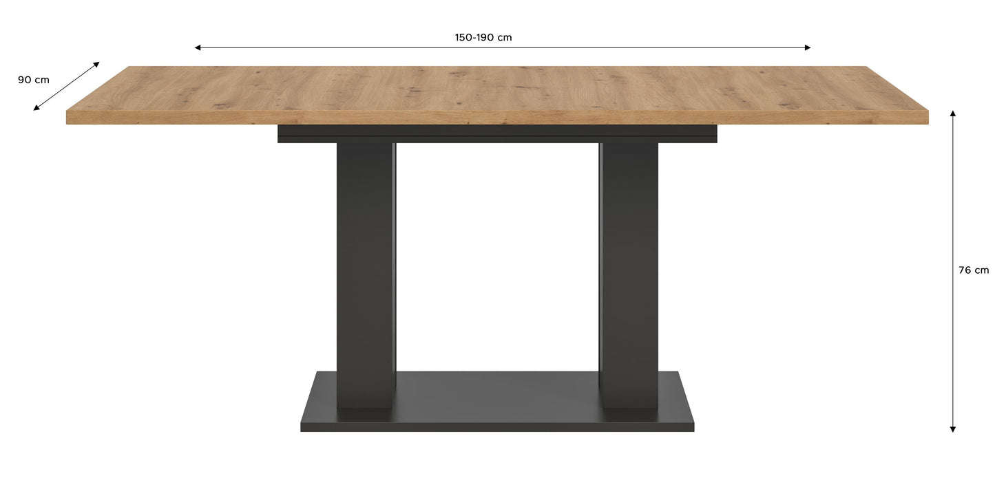 Table de salle à manger MOTION (L/H/P : env. 150/76/90 cm) en blanc/cachemire