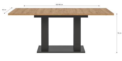 Table de salle à manger MOTION (L/H/P : env. 150/76/90 cm) en blanc/cachemire