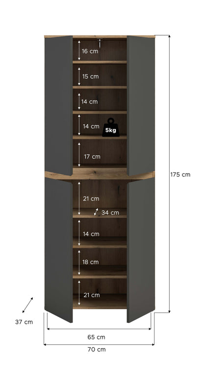 Homes & Jones Universalschrank 70 cm breit,  Mehrzweckschrank, Garderobe, Diele