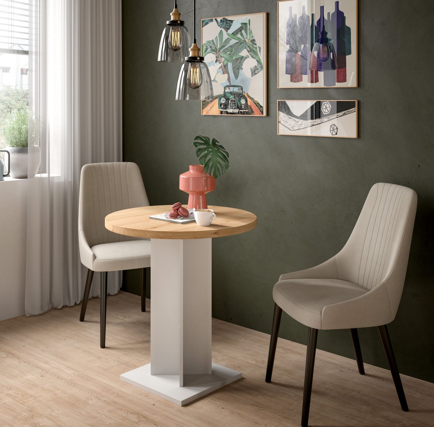 Homes & Jones Esstisch 70x76x70 cm, Esstisch klein, Bistrotisch, Tisch klein