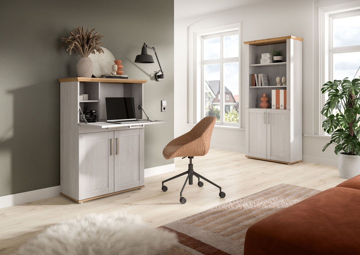 Secretary VERONA (W/H/D: approx. 84/122/42 cm) in Sibiu Larch Reproduction/Sibiu Larch Reproduction