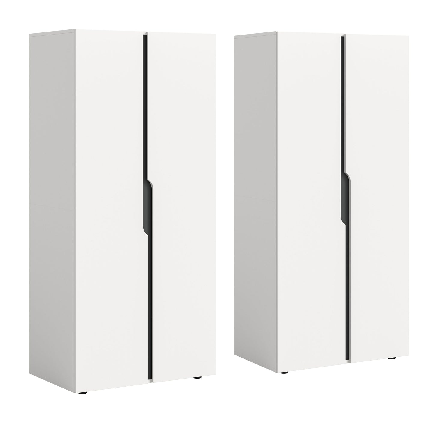 Wardrobe combination ANGA (W/H/D: approx. 160/180/51 cm) in anthracite/Artisan oak replica