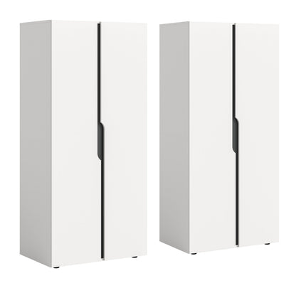 Wardrobe combination ANGA (W/H/D: approx. 160/180/51 cm) in anthracite/Artisan oak replica