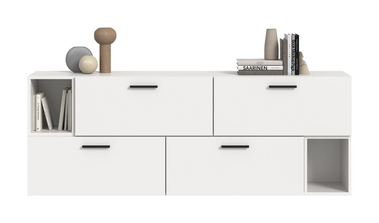 Homes & Jones Wohnwand 2-tlg. TV Möbel Modular Lowboard, Wohnzimmerschrank