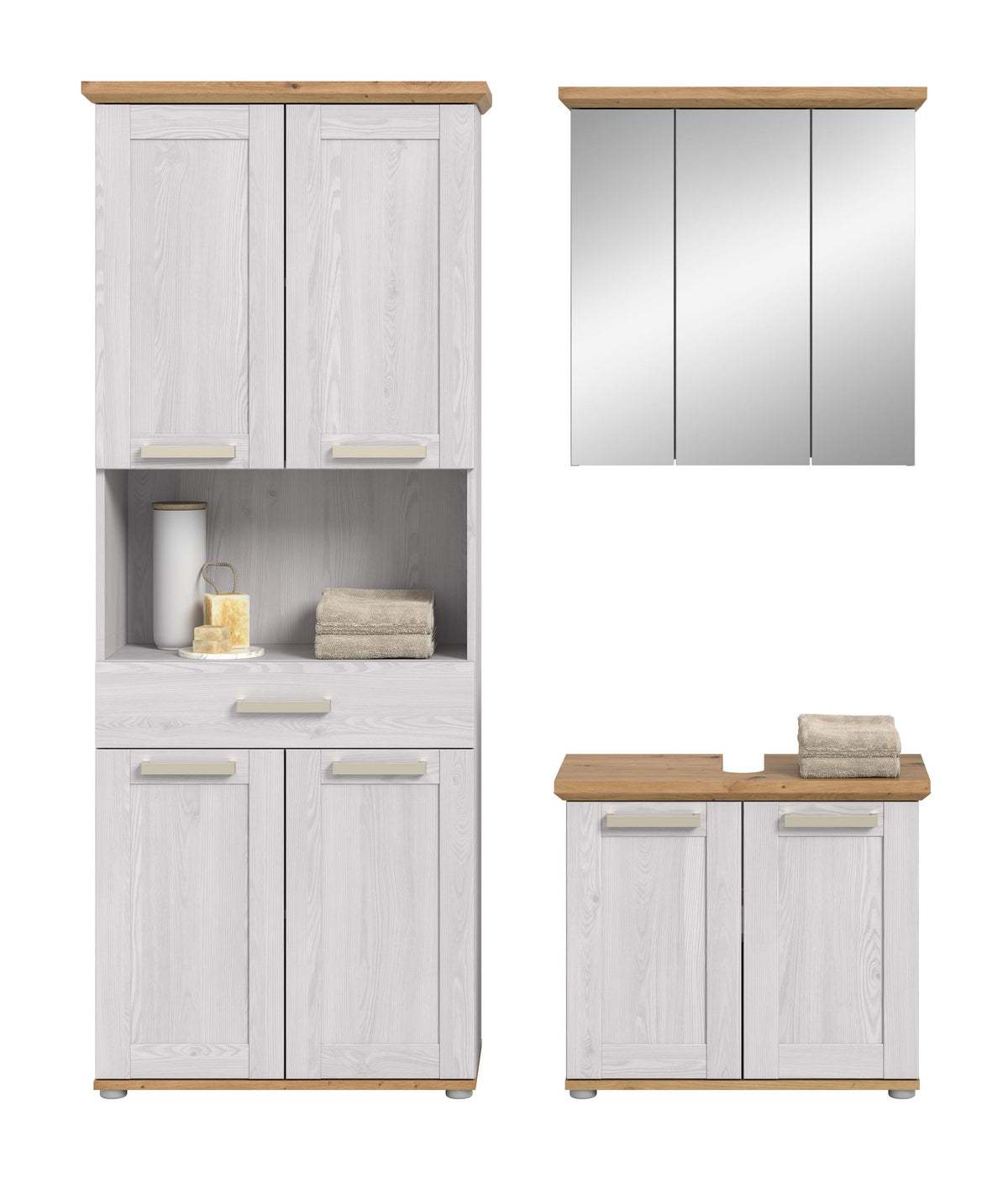 Bathroom set VERONA (W/H/D: approx. 159/187/34 cm) in Sibiu Larch reproduction/Sibiu Larch reproduction