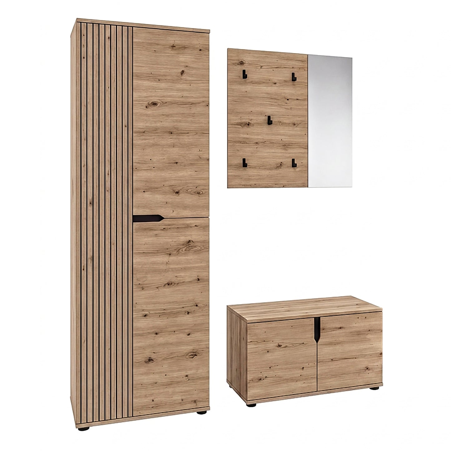 Keno Garderobenkombination (B/H/T: 160x191x37 cm) in Artisan Eiche Nachbildung
