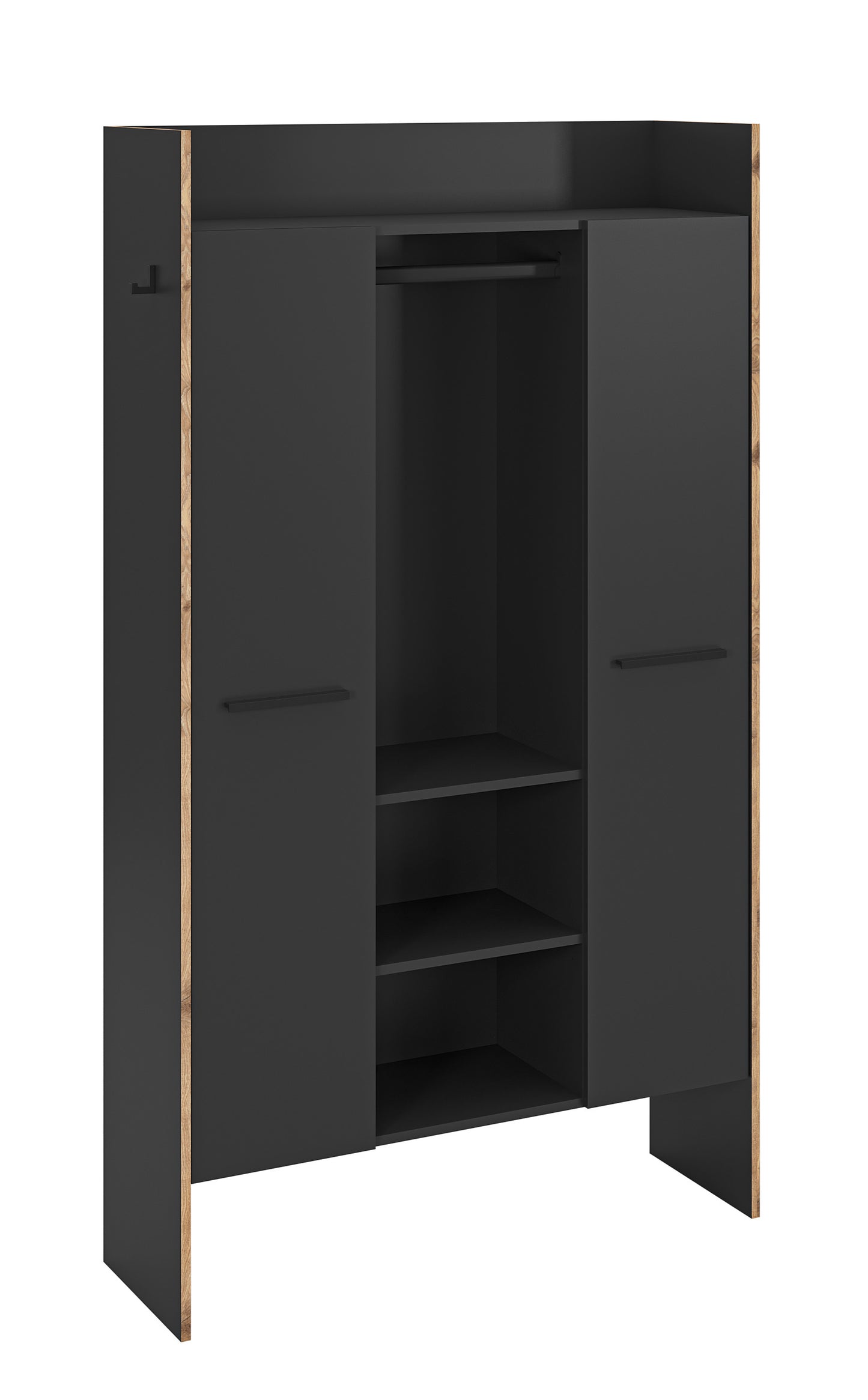 Armoire de vestiaire BUENO (L/H/P : env. 105/189/37 cm) en gris basalte/gris basalte