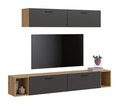 Homes & Jones Wohnwand 2-tlg. TV Möbel Modular Lowboard, Wohnzimmerschrank