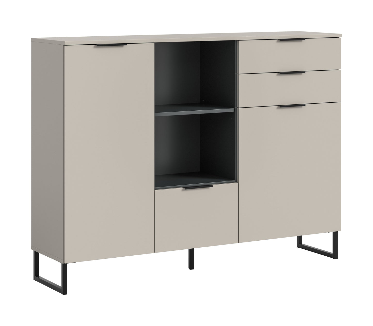 Homes & Jones Highboard 150 cm breit modern, Wohnzimmerschrank in Kaschmirfarben