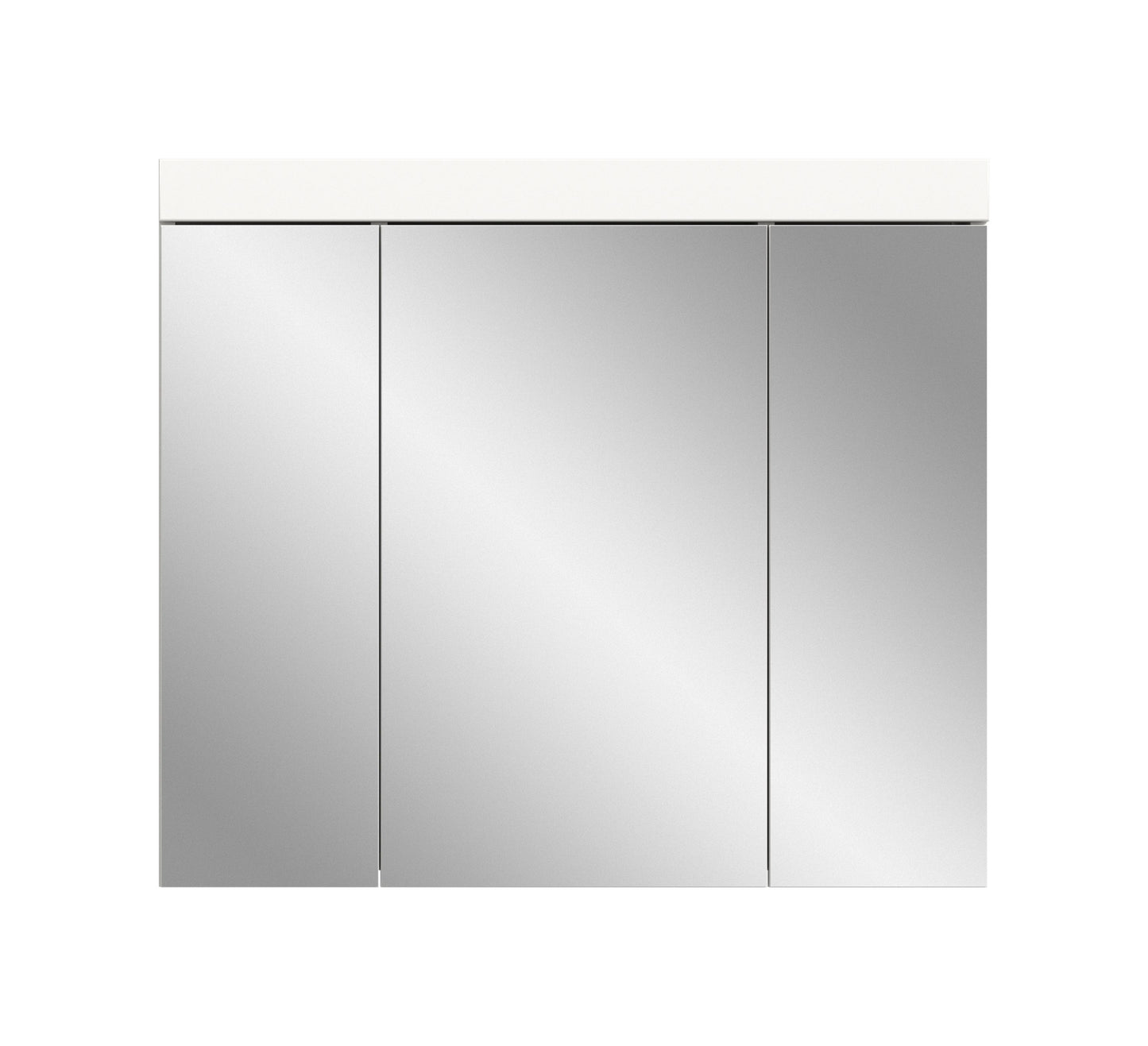 Viana Spiegelschrank (B/H/T: 80x70x18 cm) in Spiegelglas und Weiß