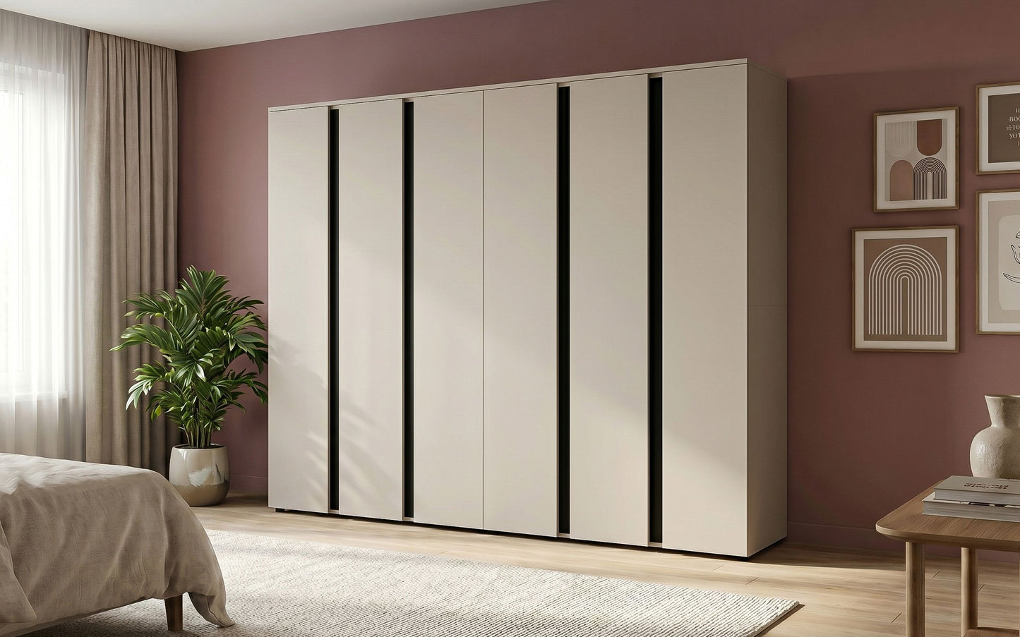 Amara Kleiderschrankkombination (B/H/T: 242x184x52 cm) in Kaschmir