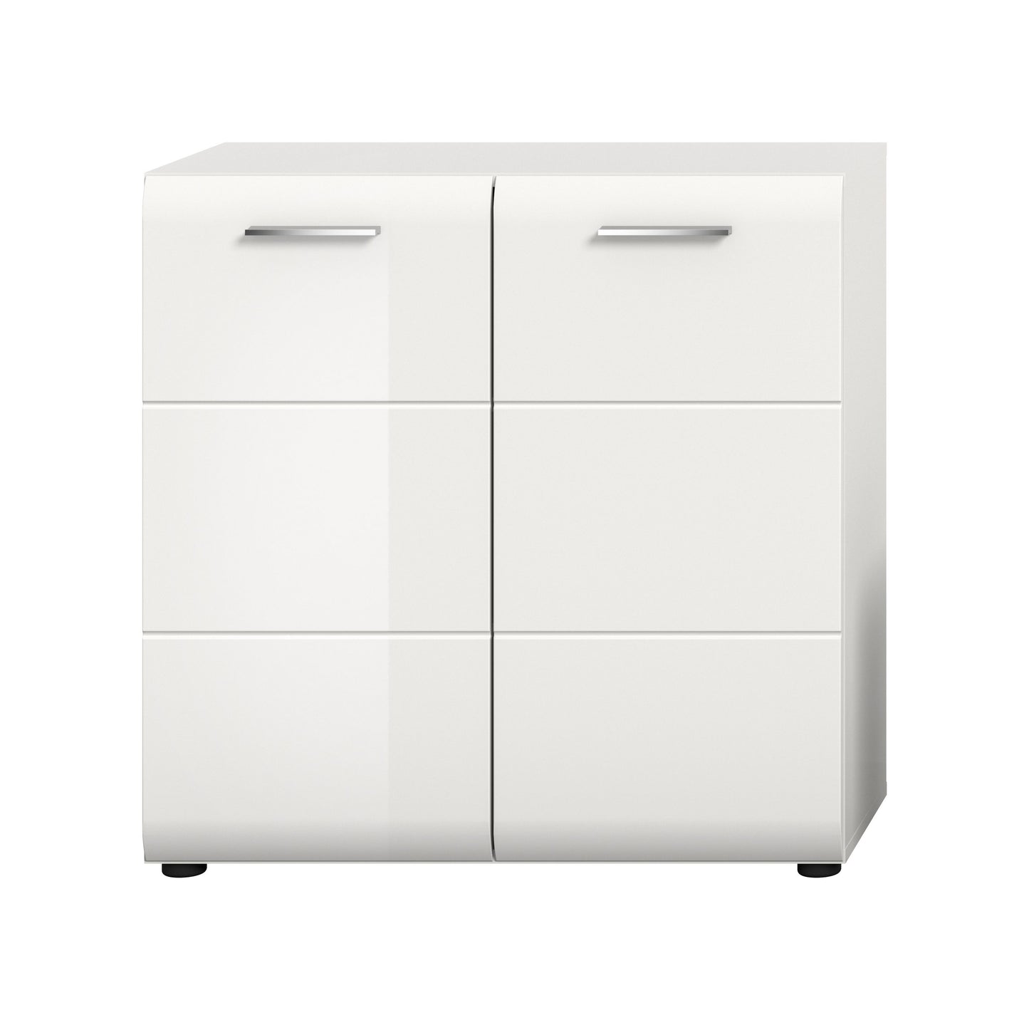 Commode ICE (L/H/P : env. 80/81/34 cm) en blanc/blanc brillant
