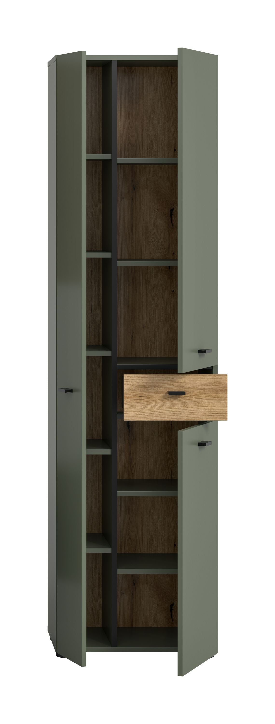 Armoire haute AQUA (L/H/P : env. 51/191/30 cm) en vert sauge/vert sauge