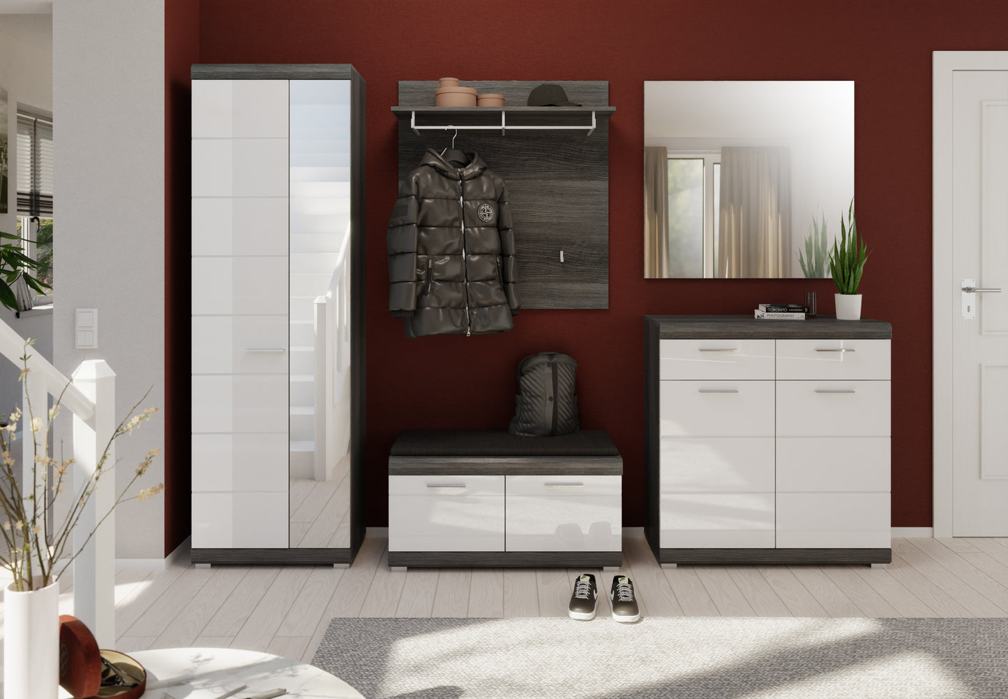 Miroir SCOUT (L/H/P : env. 90/87/2 cm) en décor chêne Evoke/décor chêne Evoke