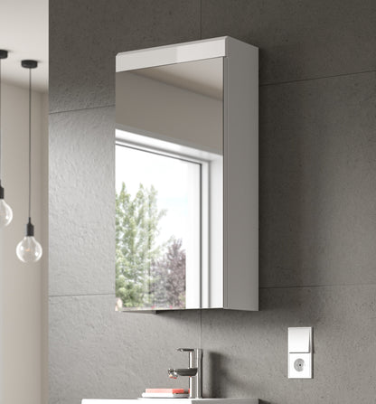Scout Spiegelschrank  (B/H/T: 40x79x18 cm) in Spiegelglas und Weiß