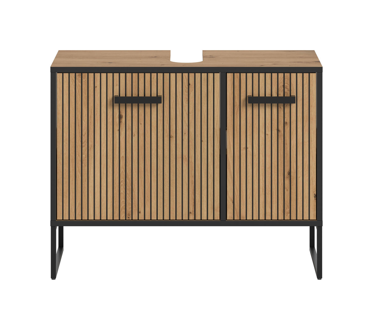 Homes & Jones Waschbeckenunterschrank 80 cm breit, Badezimmerschrank auf Kufen