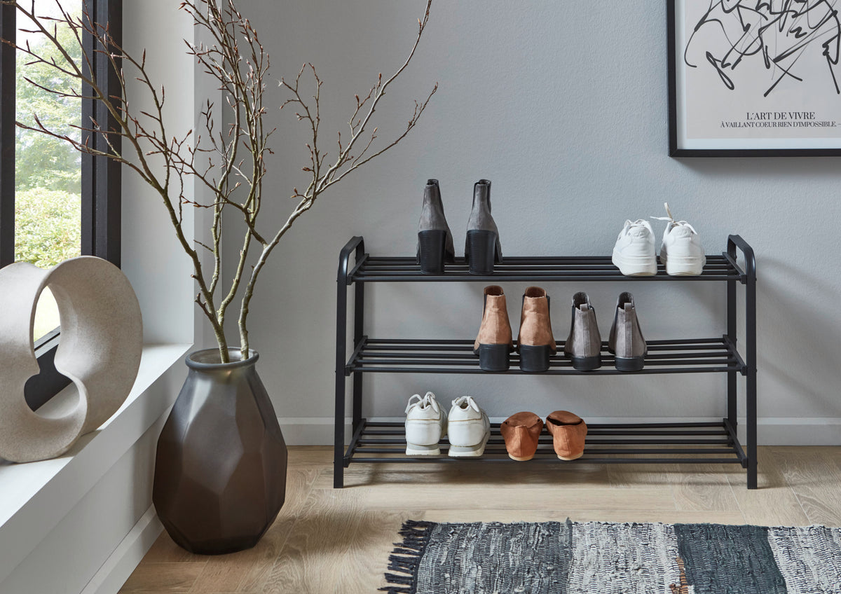 Shoe Rack Manfred in Black Metal