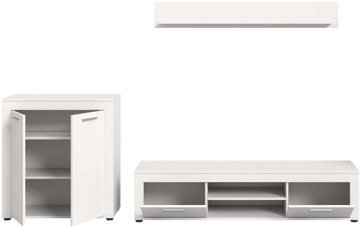 Meuble TV JAM (L/H/P : env. 255/159/40 cm) en imitation chêne Wotan/gris