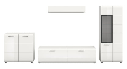 Ensemble mural ICE (L/H/P : env. 315/160/41 cm) en blanc/blanc brillant