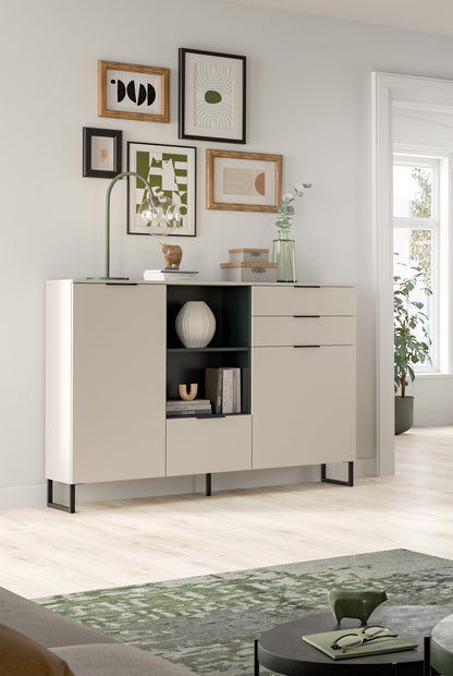 Homes & Jones Highboard 150 cm breit modern, Wohnzimmerschrank in Kaschmirfarben