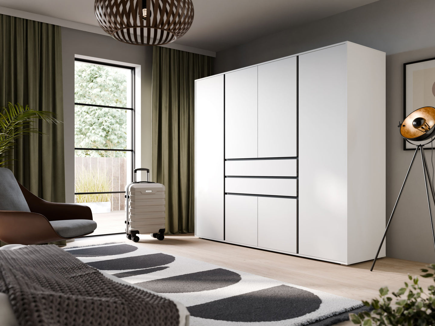 Homes & Jones Kleiderschrank 4trg., Gesamtbreite 197 cm, Universalschrank