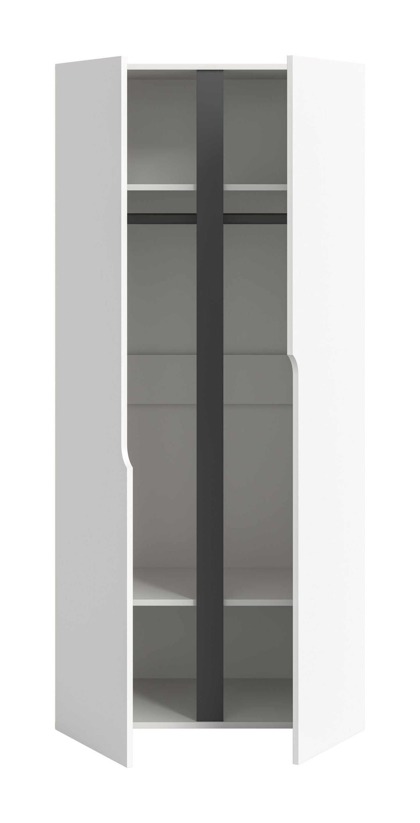 Armoire 2 portes ANGA (L/H/P : env. 80/180/51 cm) en anthracite/imitation chêne Artisan