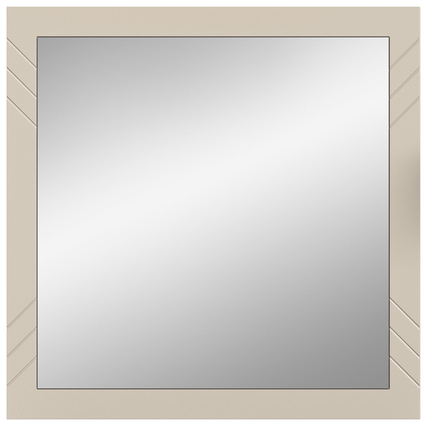 Miroir NOTES (L/H/P : env. 80/80/2 cm) en beige sable/beige sable mat/miroir