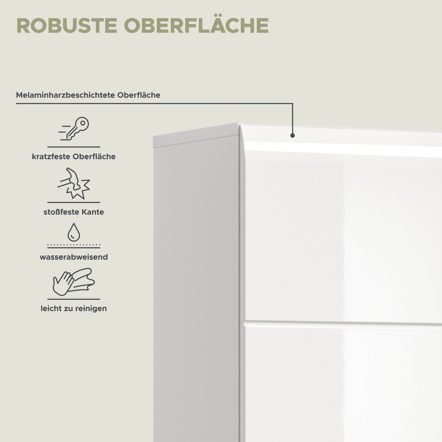 Homes & Jones Badhochschrank schmal 30 cm breit, Badschrank, Badmöbel