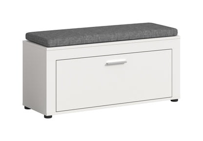 Banc avec coussin JAM (L/H/P : env. 100/44/35 cm) en décor chêne Wotan/blanc