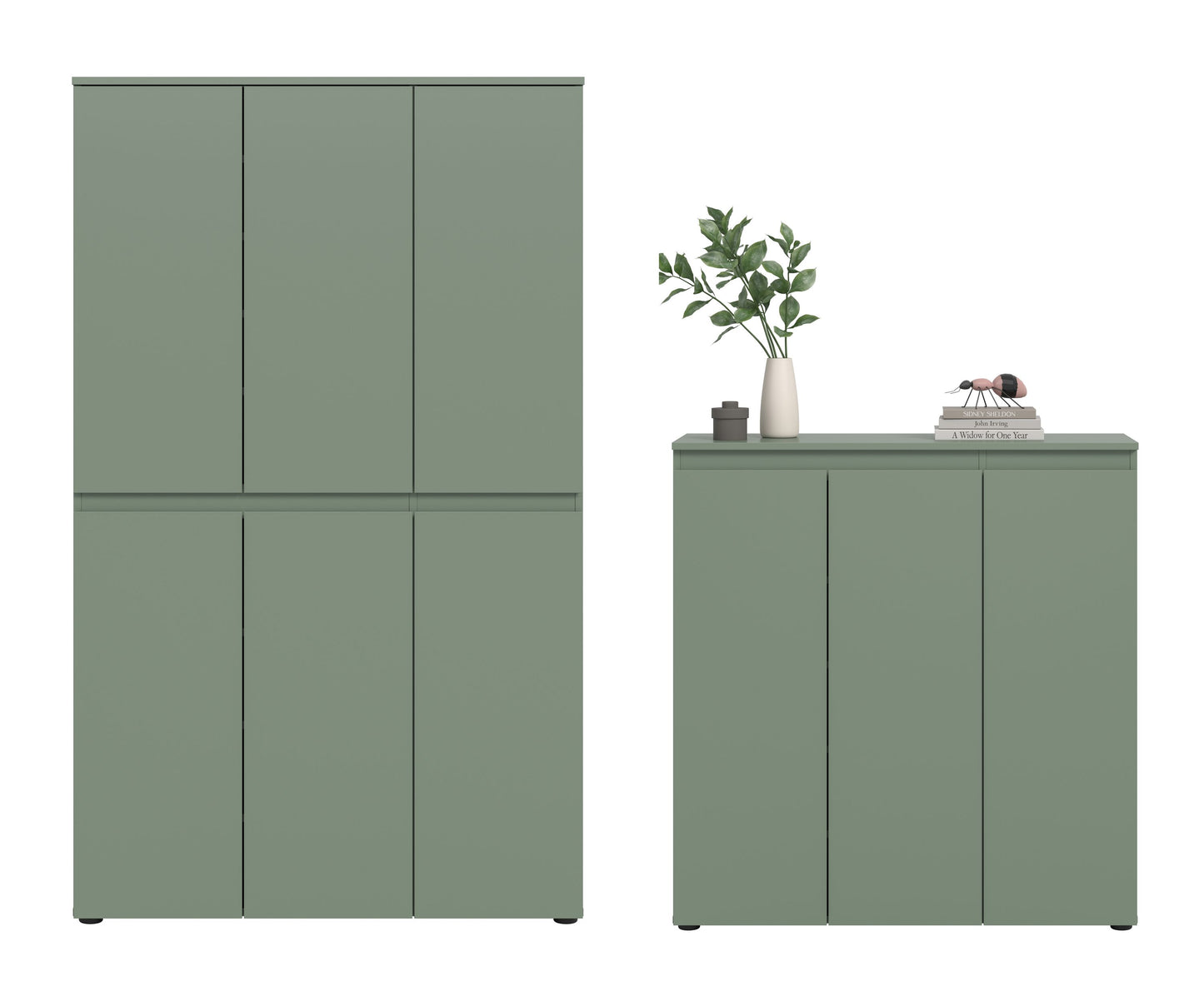 Armoire universelle SCARPA (L/H/P : env. 235/175/37 cm) en vert fumée/vert fumée