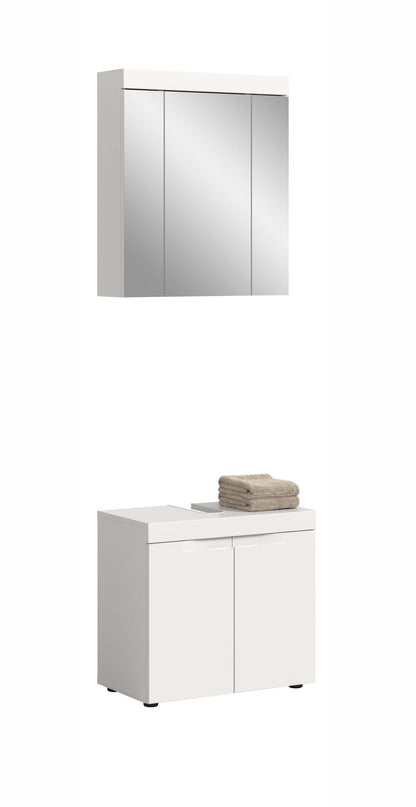 Viana Badkombination (B/H/T: 60x194x34 cm) in Weiß matt und Weiß