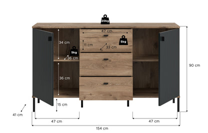 Homes & Jones Sideboard, Wohnzimmerschrank-mit Schubladen, Universalschrank