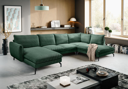 Homes & Jones Ecksofa Wohnlandschaft mit Webstoff-Bezug, Sofa in U-Form