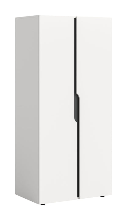 Armoire 2 portes ANGA (L/H/P : env. 80/180/51 cm) en anthracite/imitation chêne Artisan