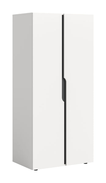 Armoire 2 portes ANGA (L/H/P : env. 80/180/51 cm) en anthracite/imitation chêne Artisan