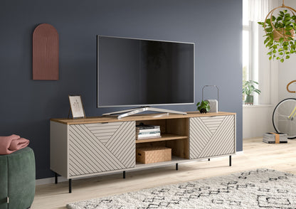 Meuble bas TV CAMPUS (L/H/P : env. 184/55/40 cm) en cachemire/cachemire