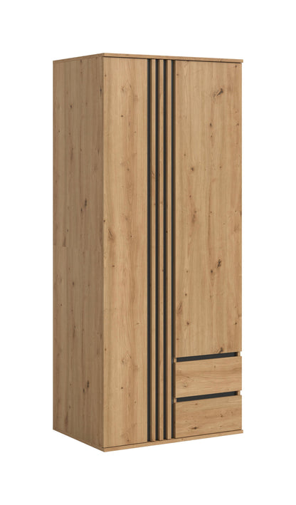 Homes & Jones Kleiderschrank 80 cm breit 2-türig, Schlafzimmerschrank