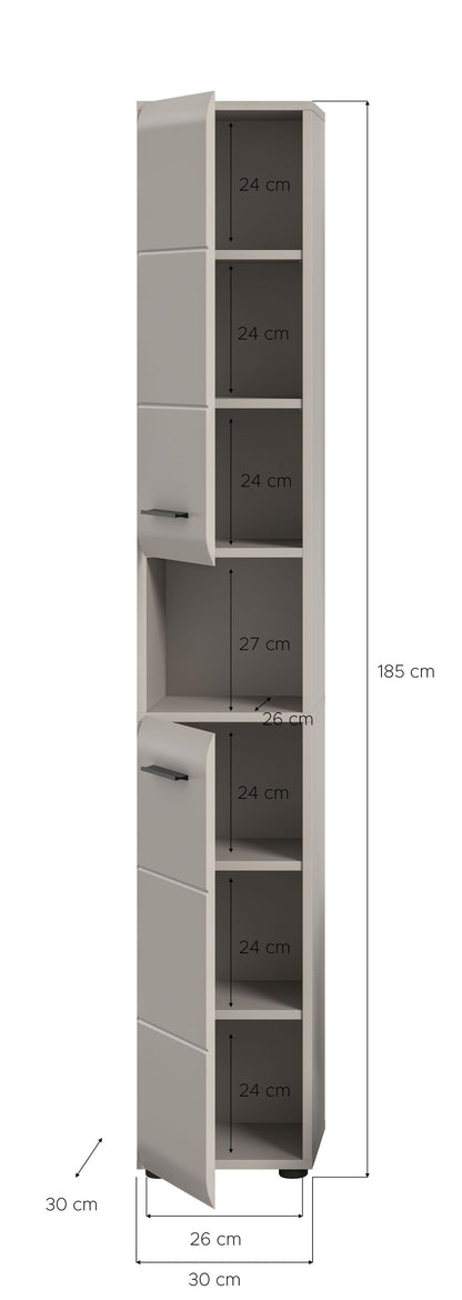 Homes & Jones Badhochschrank schmal 30 cm breit, Badschrank, Badmöbel