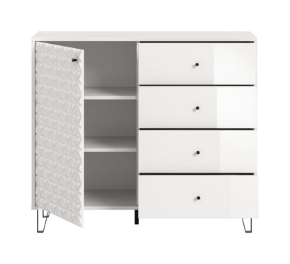 Buffet haut PRISMA (L/H/P : env. 110/96/40 cm) en imitation chêne Artisan/anthracite mat