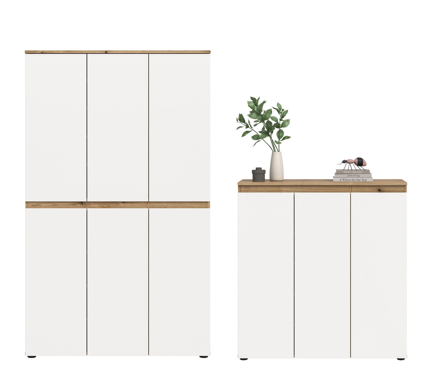 Armoire universelle SCARPA (L/H/P : env. 235/175/37 cm) en vert fumée/vert fumée