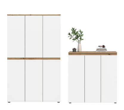 Armoire universelle SCARPA (L/H/P : env. 235/175/37 cm) en vert fumée/vert fumée