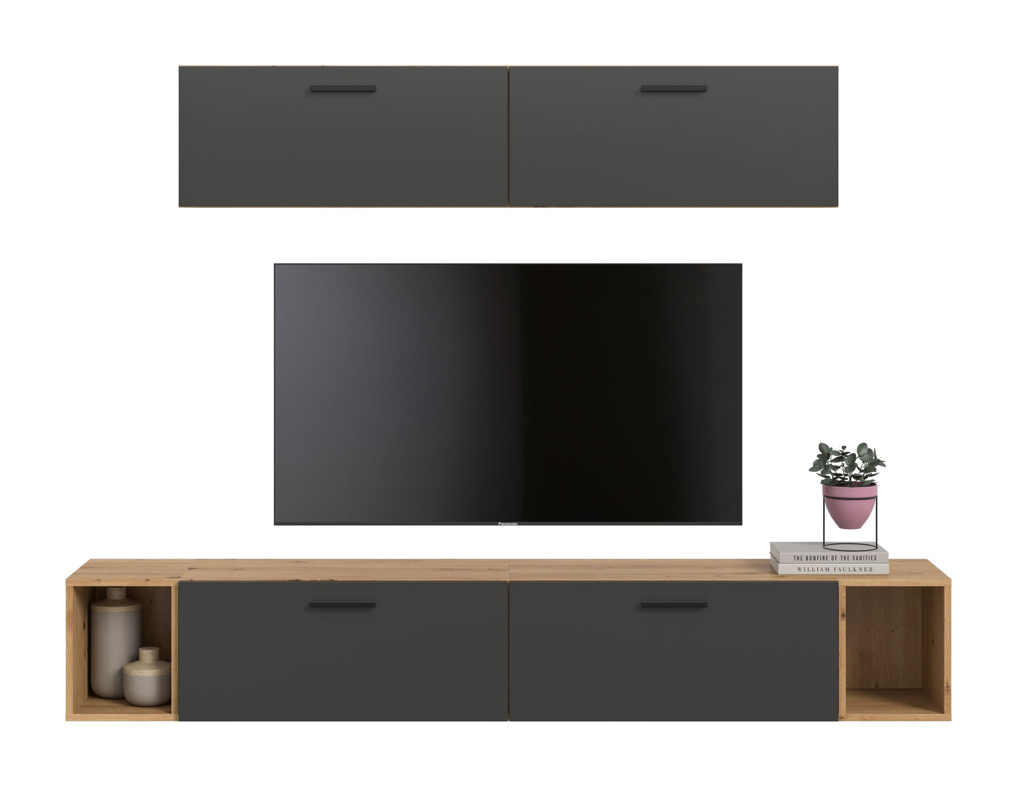 Homes & Jones Wohnwand 2-tlg. TV Möbel Modular Lowboard, Wohnzimmerschrank