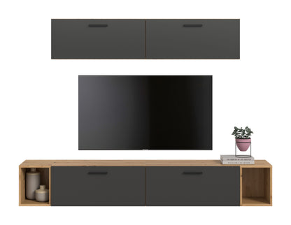 Homes & Jones Wohnwand 2-tlg. TV Möbel Modular Lowboard, Wohnzimmerschrank
