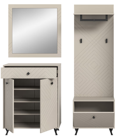 Ensemble de vestiaire NOTES (L/H/P : env. 195/190/35 cm) en beige sable/beige sable mat